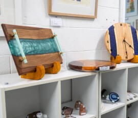 Hand Made Woodwork displayed at the Tilligerry Arts Group Gallery in Lemon Tree Passage.