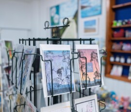 Hand Made Greeting Cards displayed inside the Tilligerry Arts Group Gallery in Lemon Tree Passage.